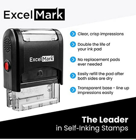 Custom Stamp - 20 Font Options - Self-Inking Address Stamp - 1 Line